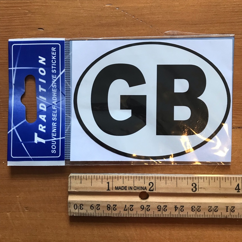 NWT Tradition Self Adhesive "GB" Souvenir Sticker